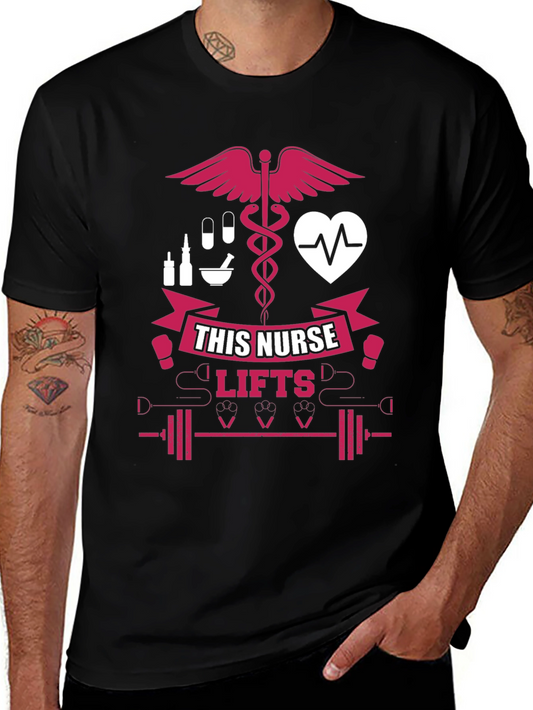 Nurse Lifts T-Shirt - Black Gym Tee for Healthcare Heroes