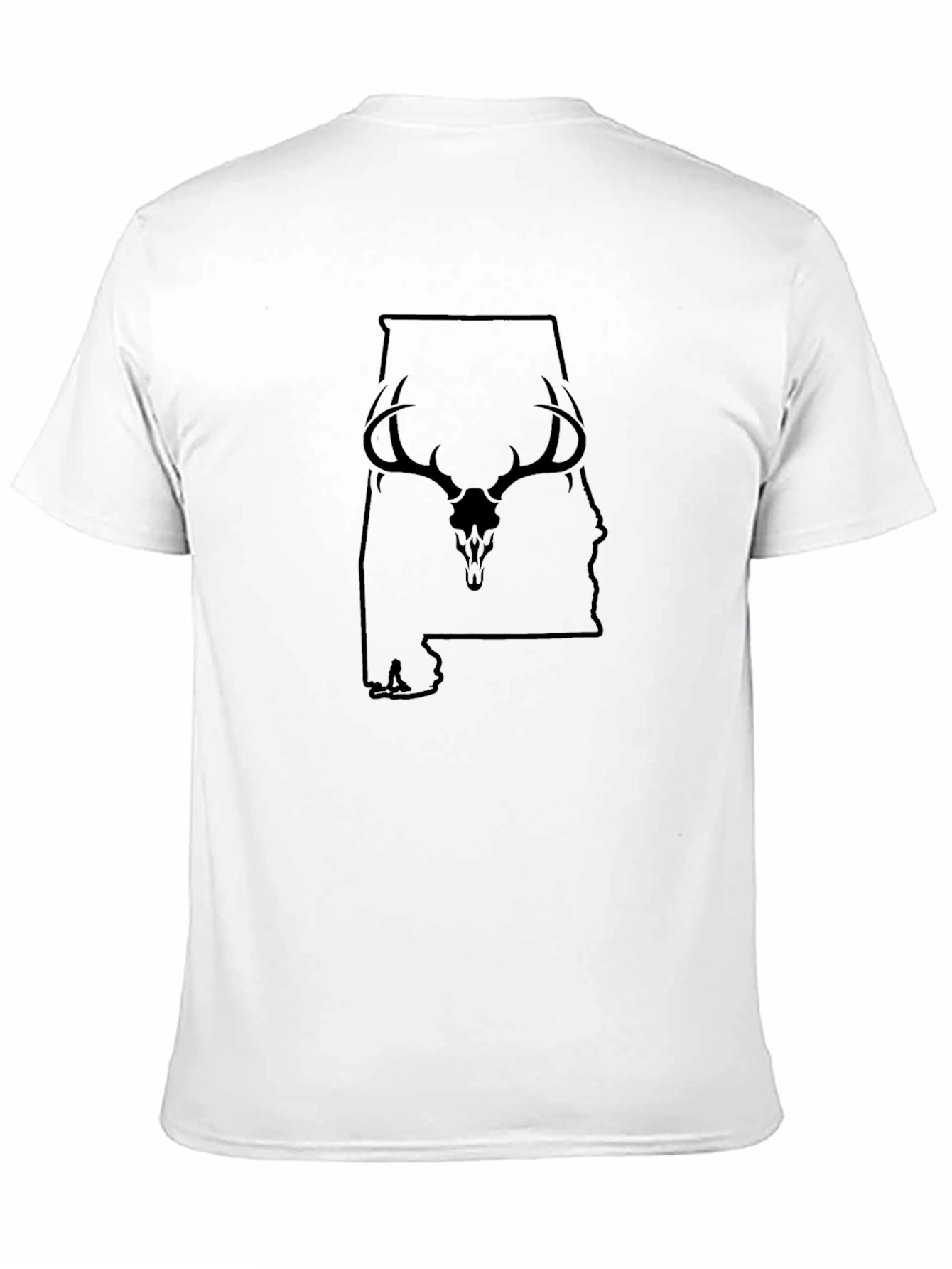 Alabama Deer Skull Graphic Tee - Black Cotton Blend