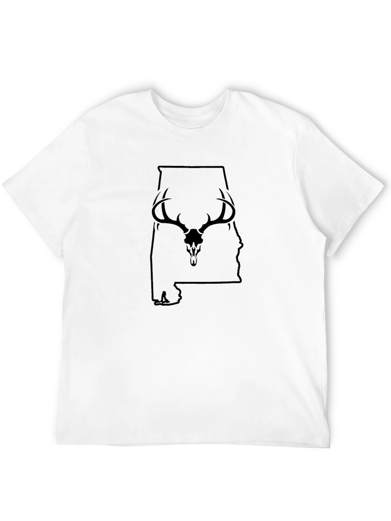 Alabama Deer Skull Graphic Tee - Black Cotton Blend