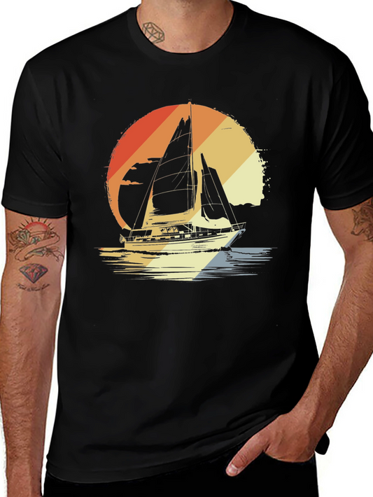 Retro Sailboat T-Shirt Vintage Style Graphic Tee