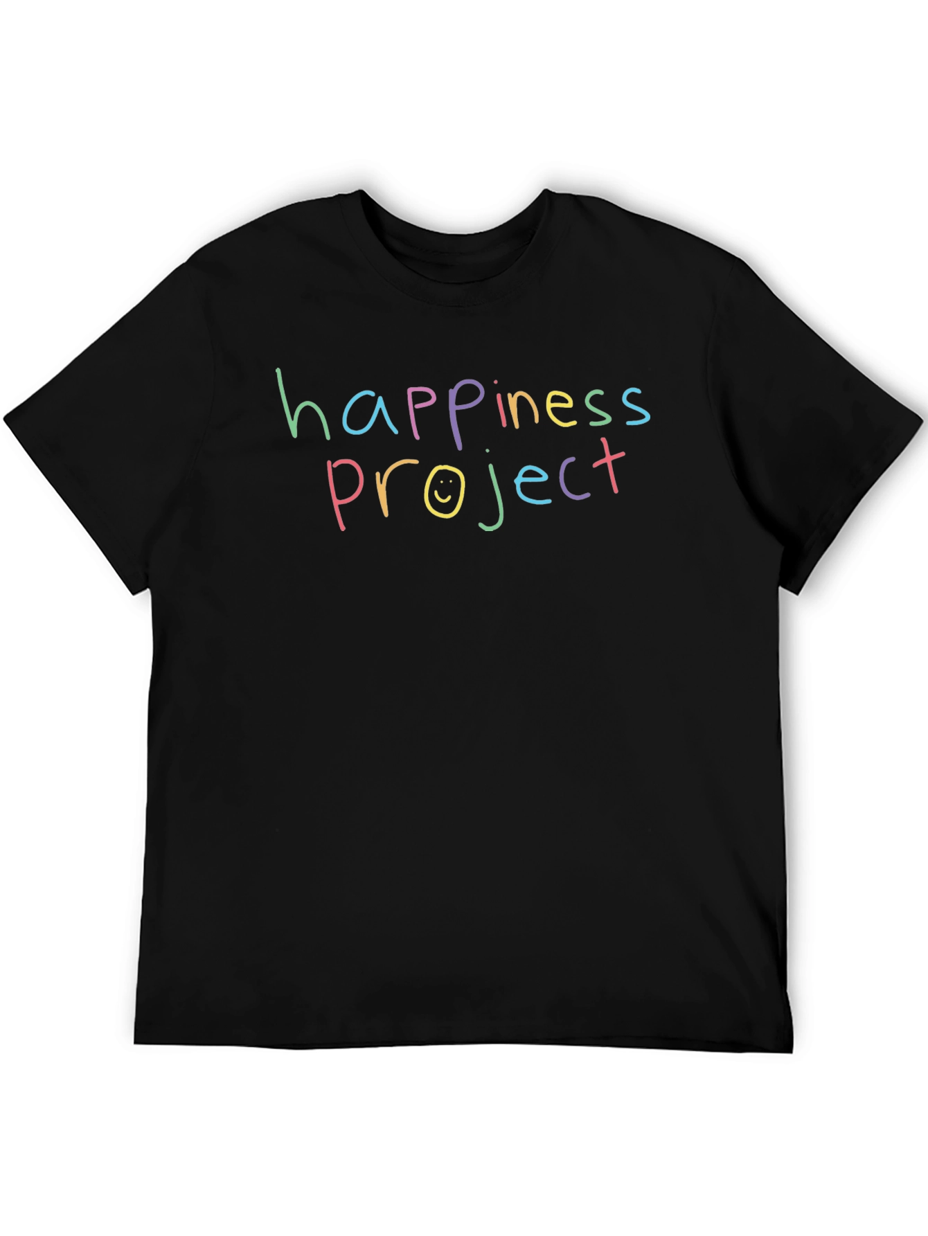 Happiness Project T-Shirt - Black Casual Tee