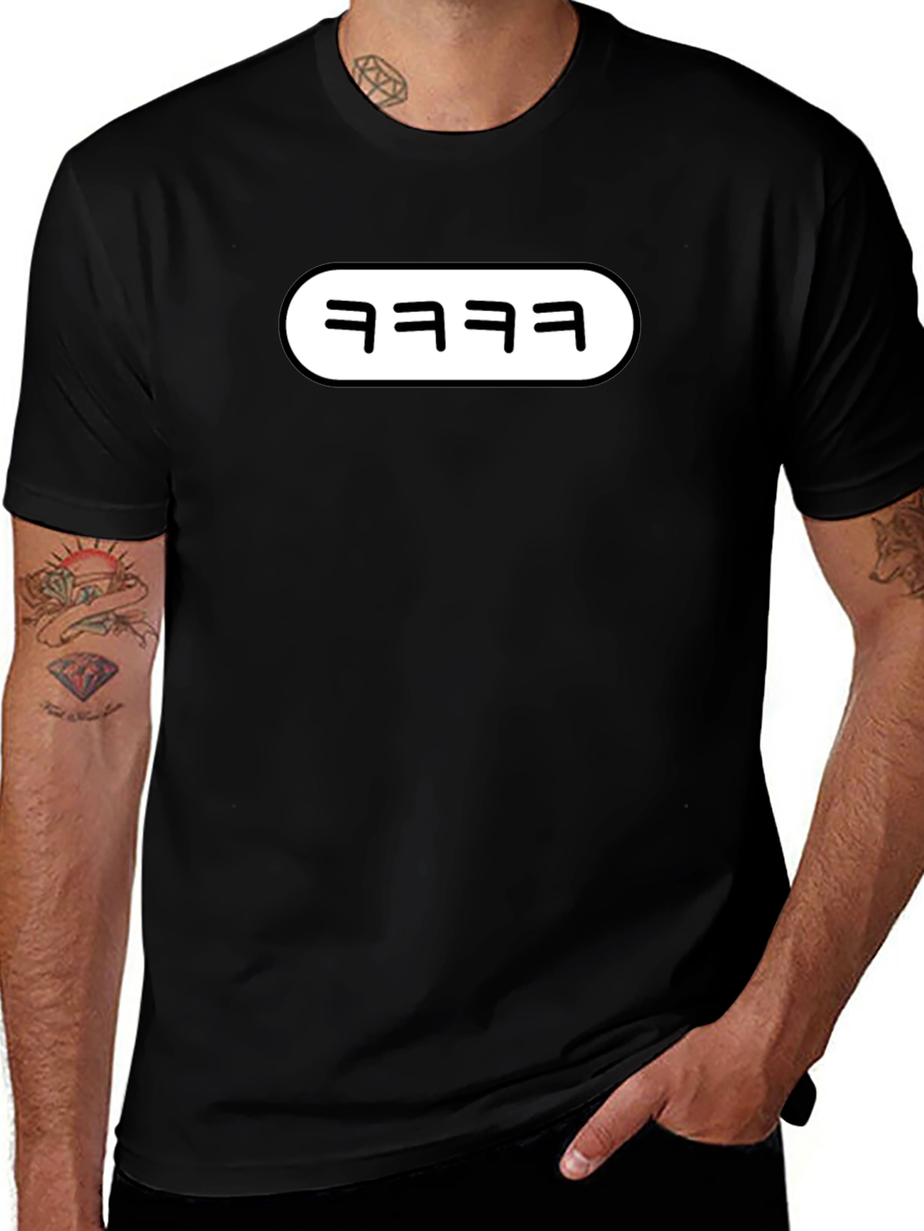 Trendy kkkk Graphic Tee - Black Cotton T-Shirt