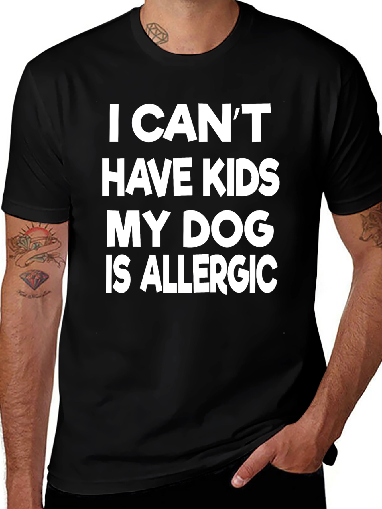 Funny Dog Allergy T-Shirt - No Kids!