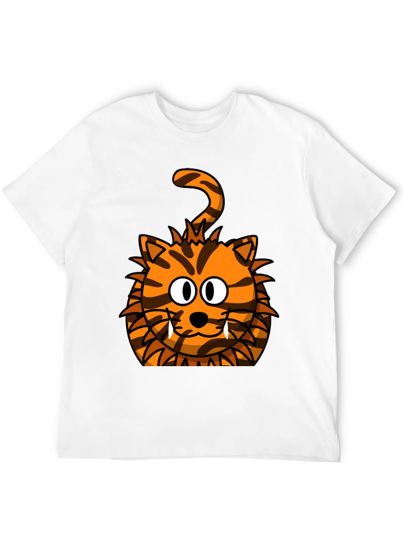 Cartoon Tiger Graphic Black T-Shirt