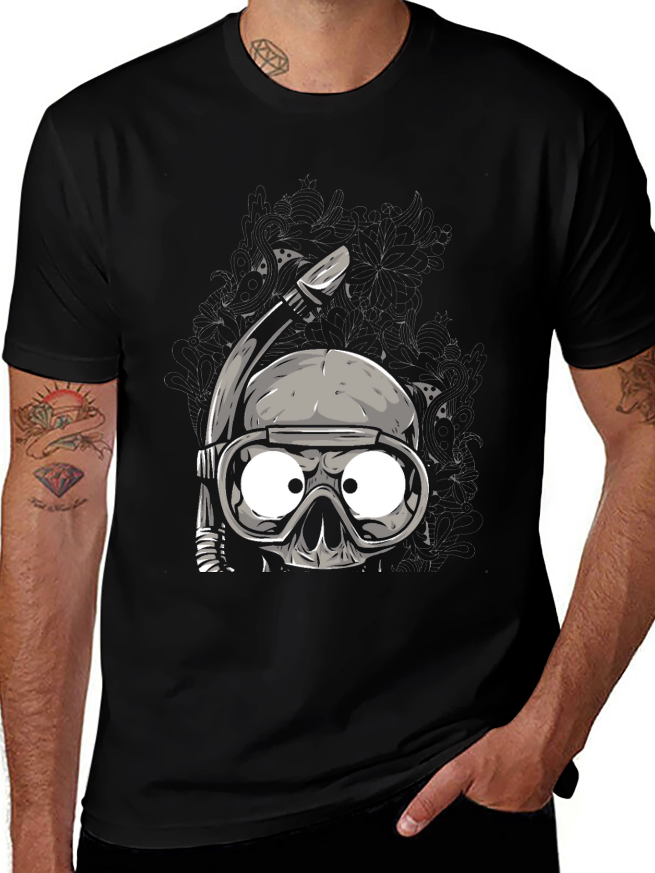 Skull Snorkel Graphic T-Shirt - Unique Design