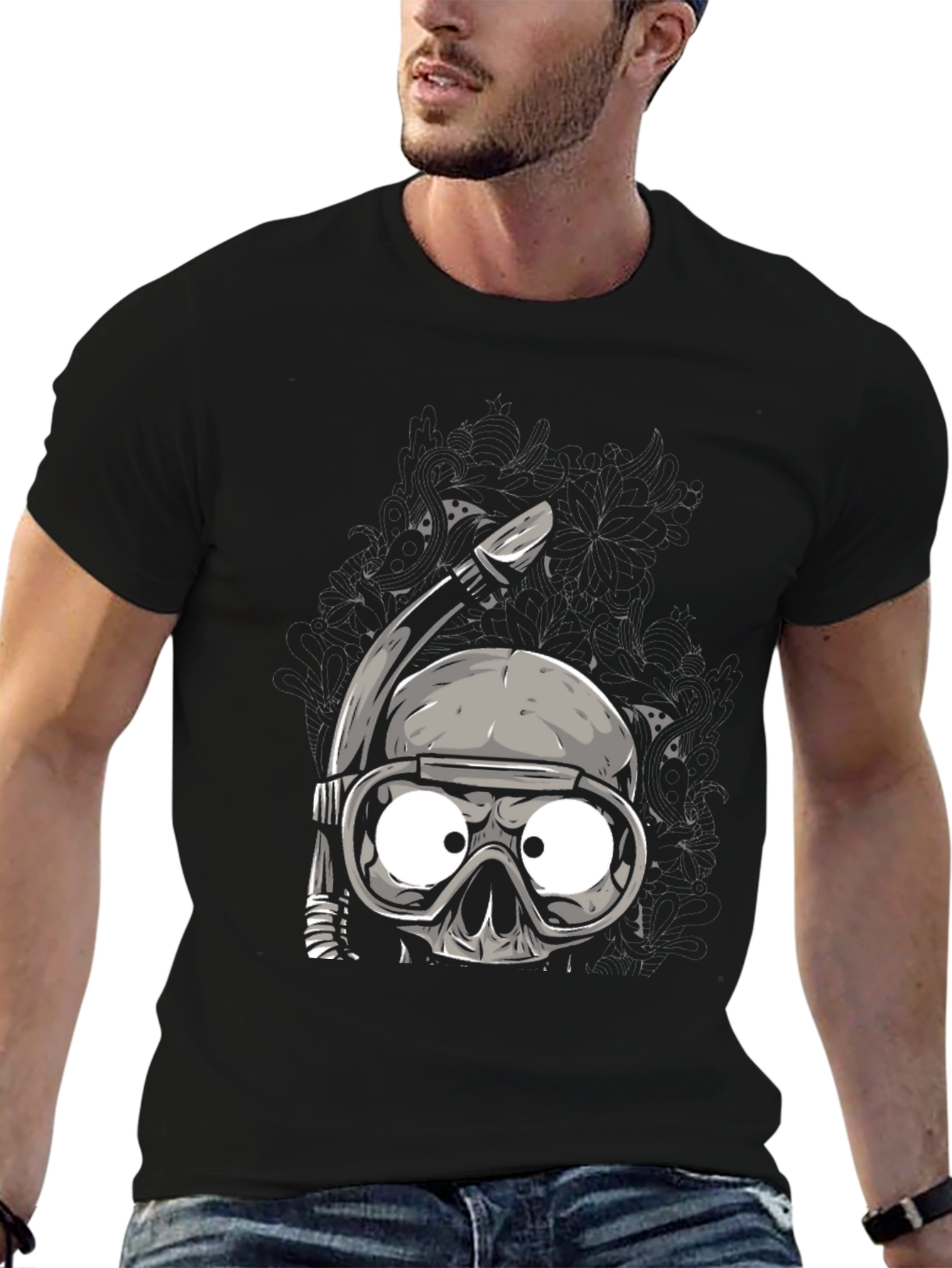 Skull Snorkel Graphic T-Shirt - Unique Design