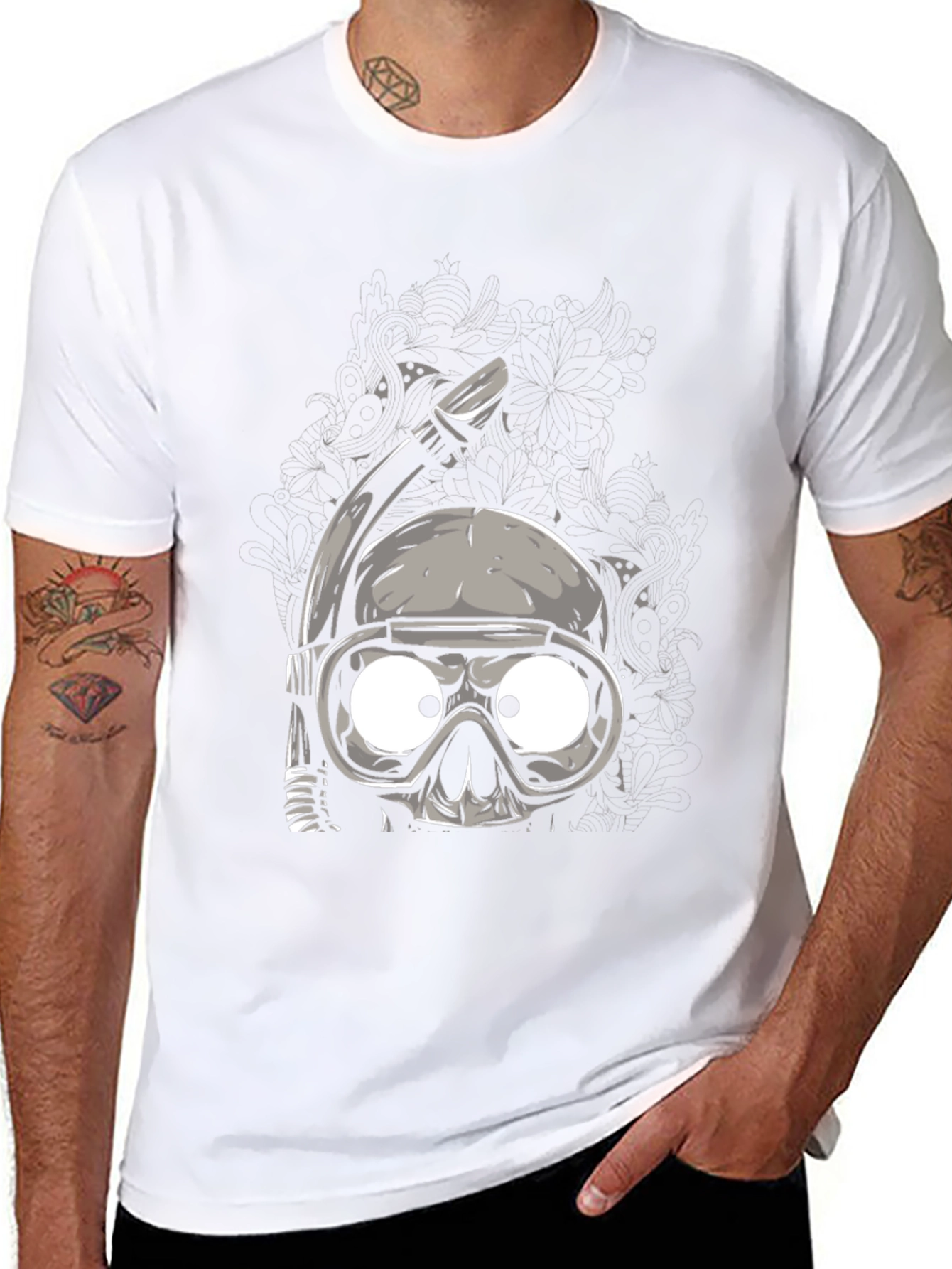 Skull Snorkel Graphic T-Shirt - Unique Design