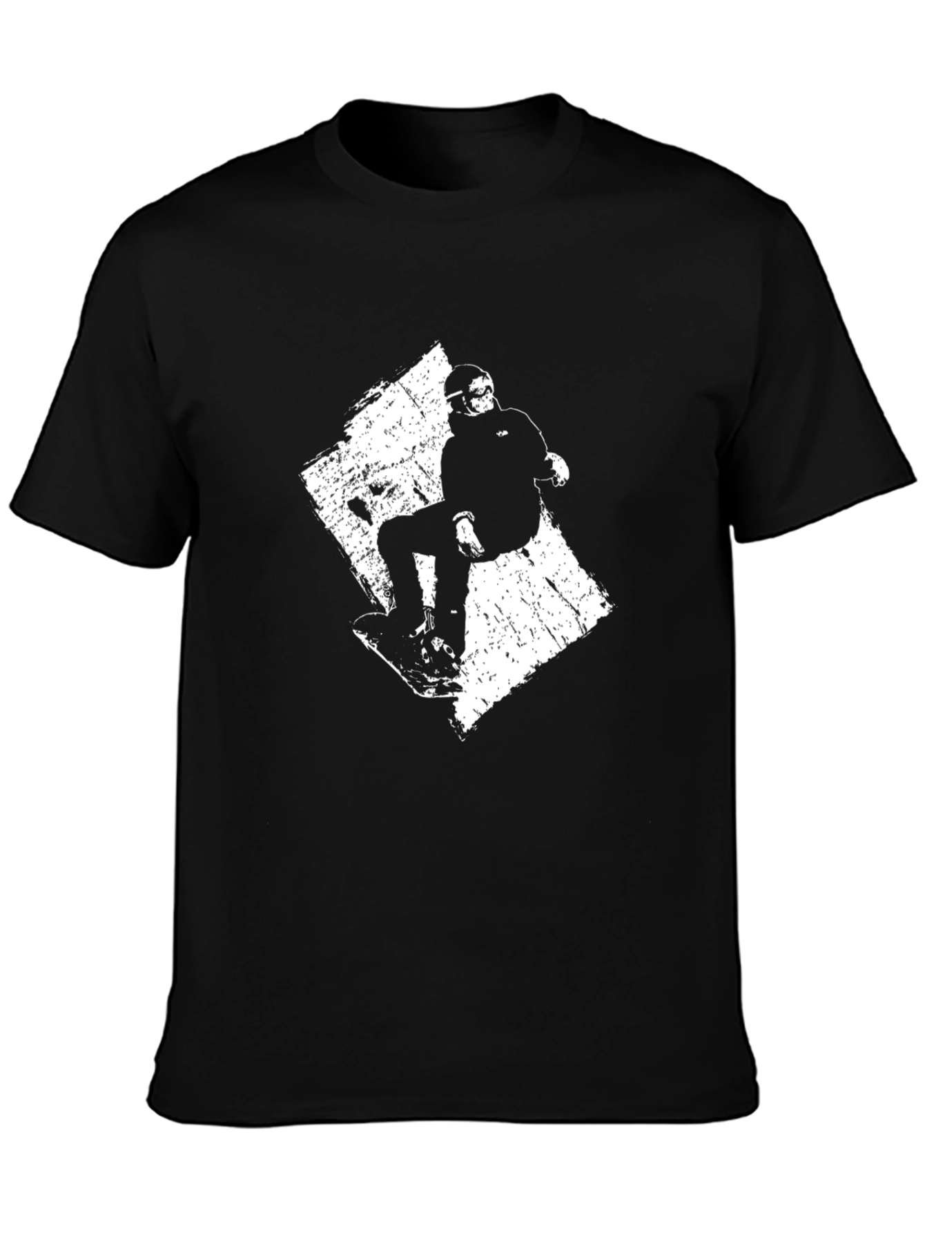 Snowboard Graphic Tee - Black Cotton T-Shirt