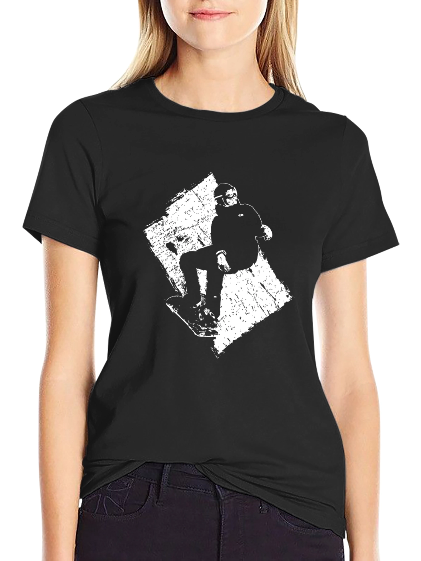 Snowboard Graphic Tee - Black Cotton T-Shirt