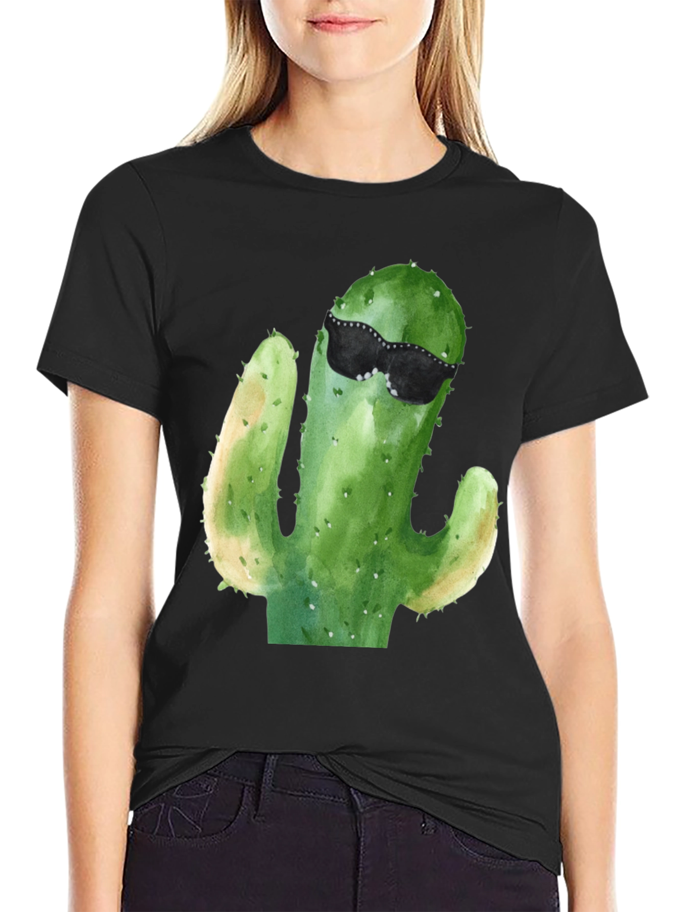 Cool Cactus T-Shirt - Mens Black Tee