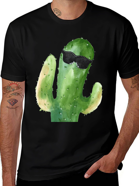 Cool Cactus T-Shirt - Mens Black Tee