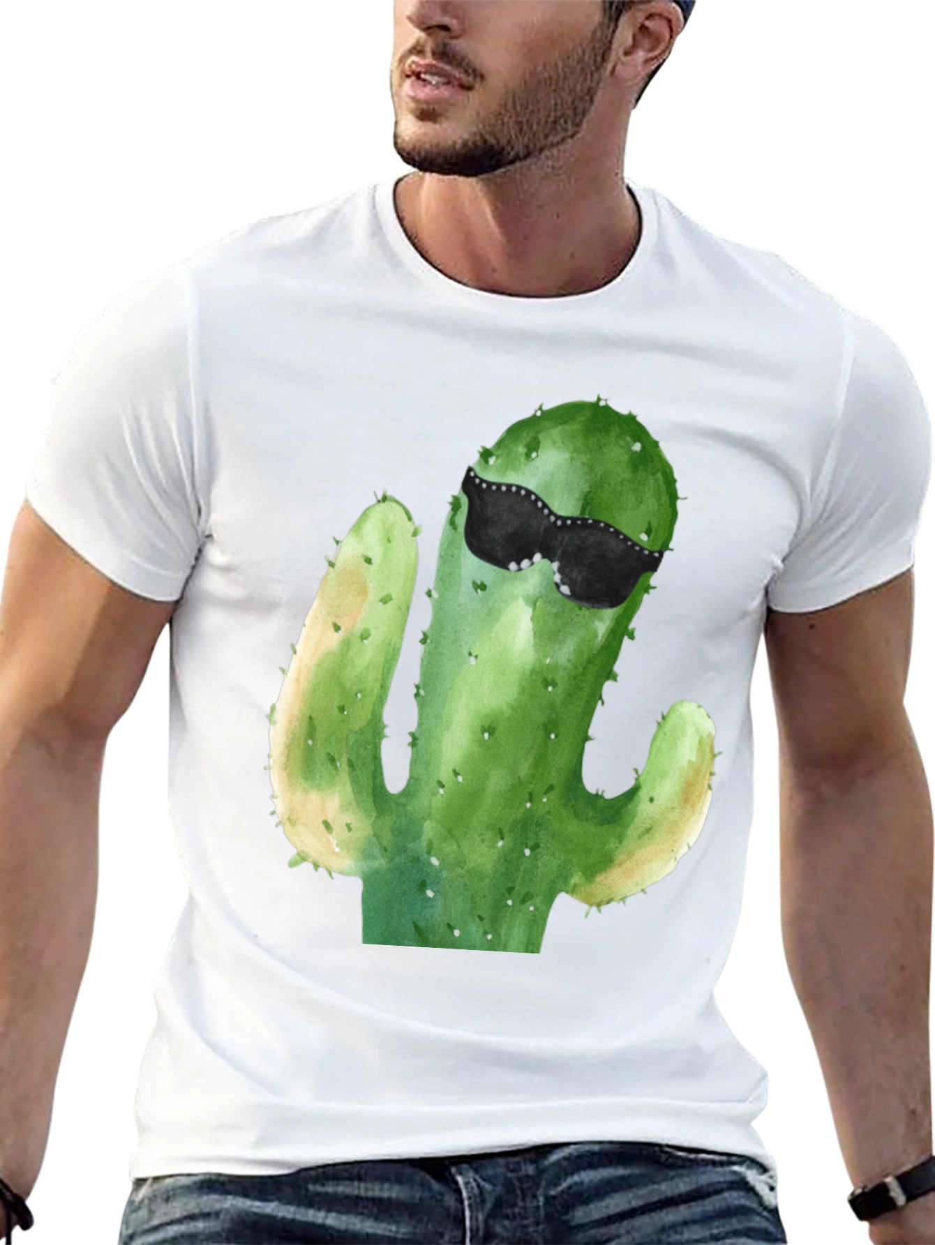 Cool Cactus T-Shirt - Mens Black Tee