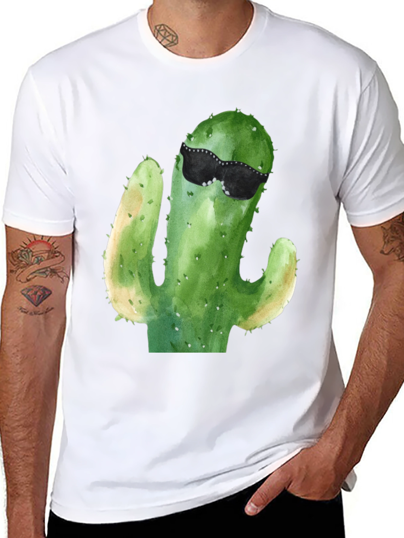 Cool Cactus T-Shirt - Mens Black Tee