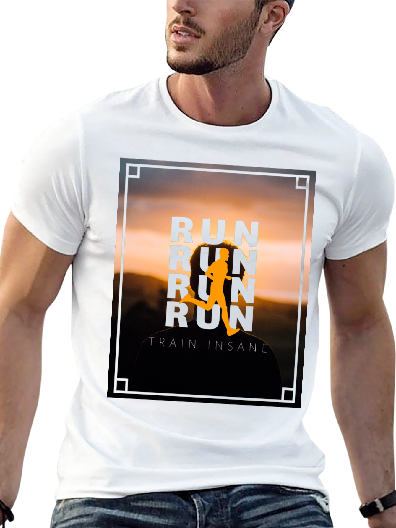 Run Train Insane Graphic Tee - Black Cotton T-Shirt