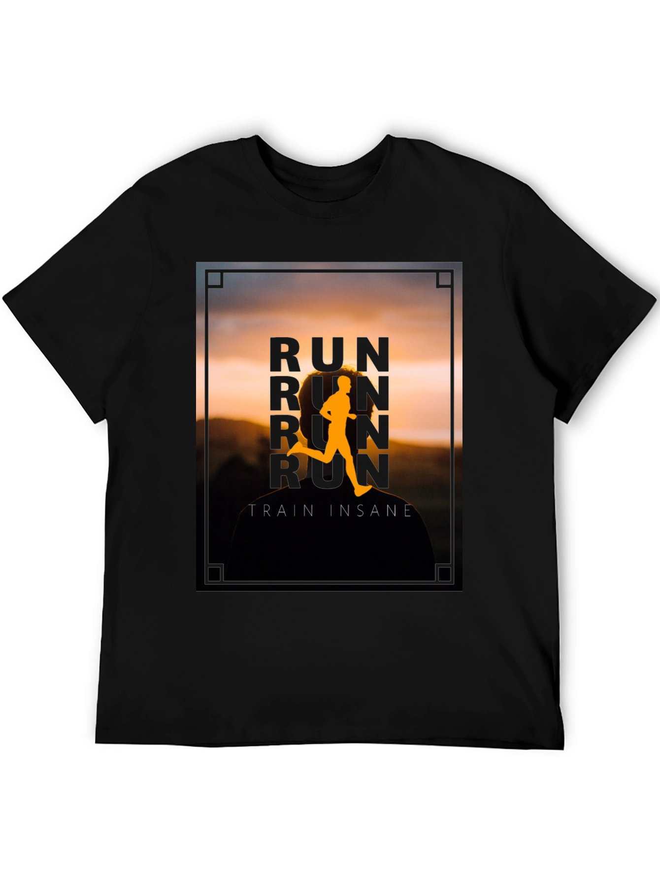 Run Train Insane Graphic Tee - Black Cotton T-Shirt