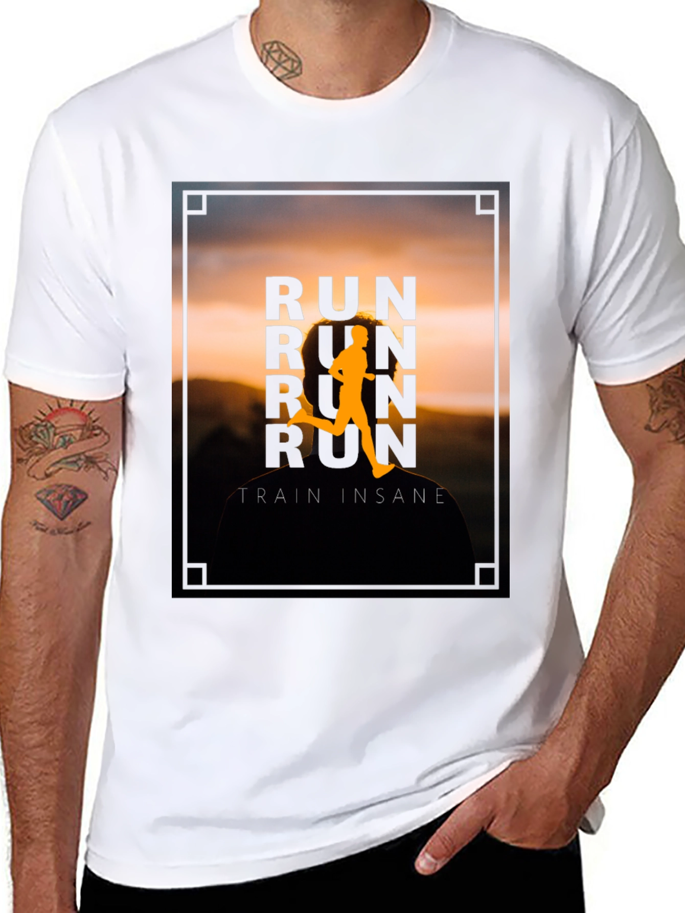 Run Train Insane Graphic Tee - Black Cotton T-Shirt
