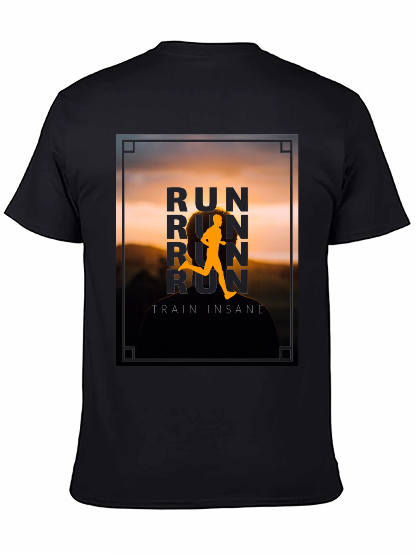 Run Train Insane Graphic Tee - Black Cotton T-Shirt