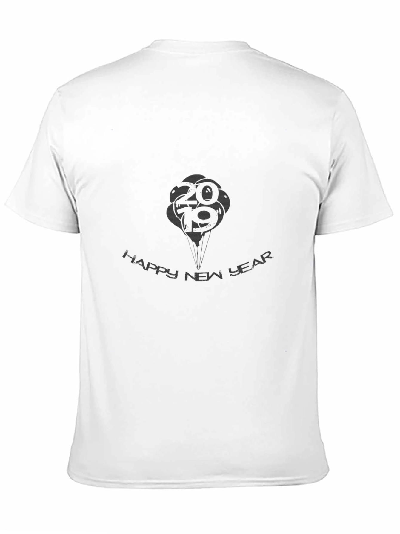 Mens Black Happy New Year 2019 Graphic T-Shirt