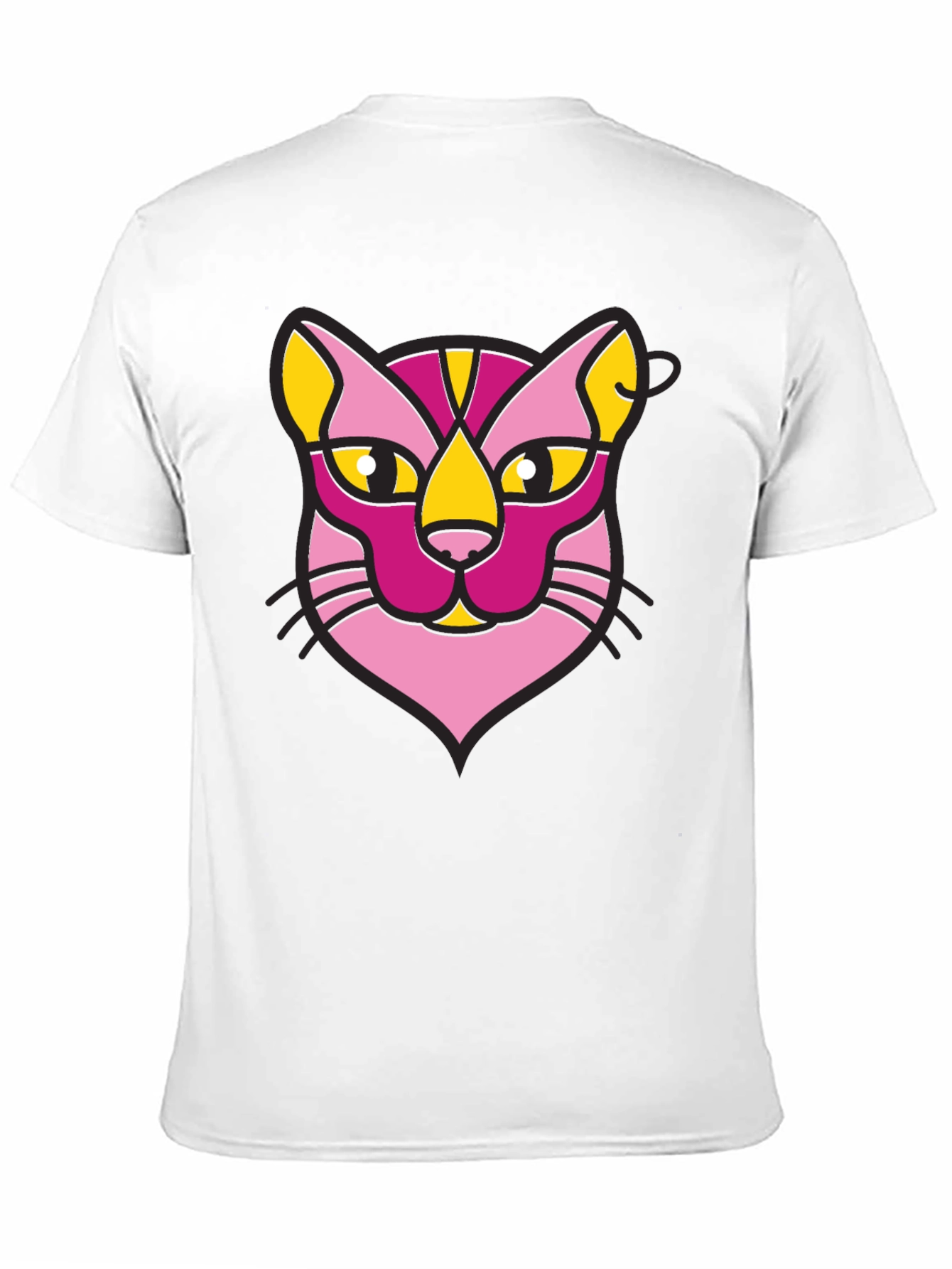 Abstract Cat Graphic Black T-Shirt