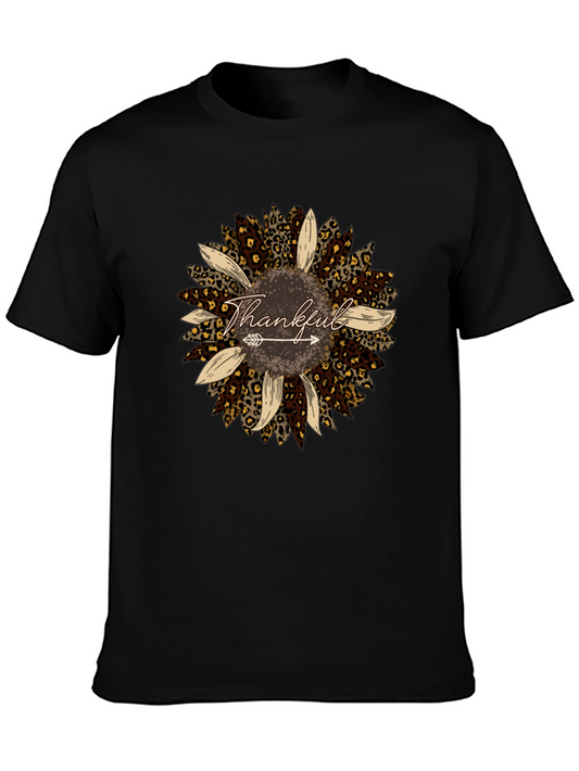 Thankful Leopard Sunflower Graphic Tee
