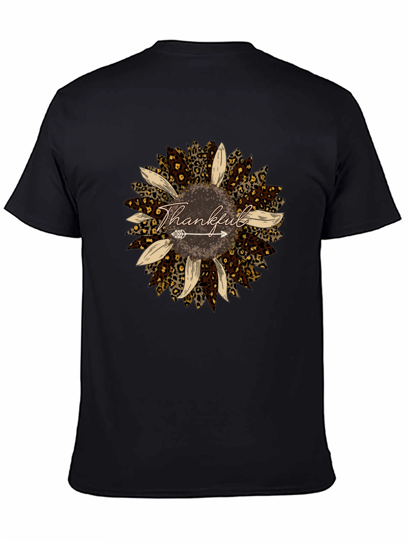 Thankful Leopard Sunflower Graphic Tee