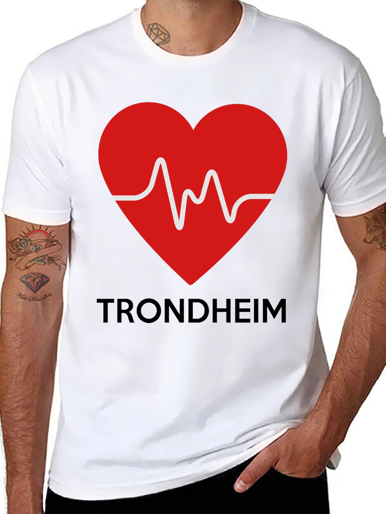 Trondheim Heartbeat T-Shirt - Love Trondheim