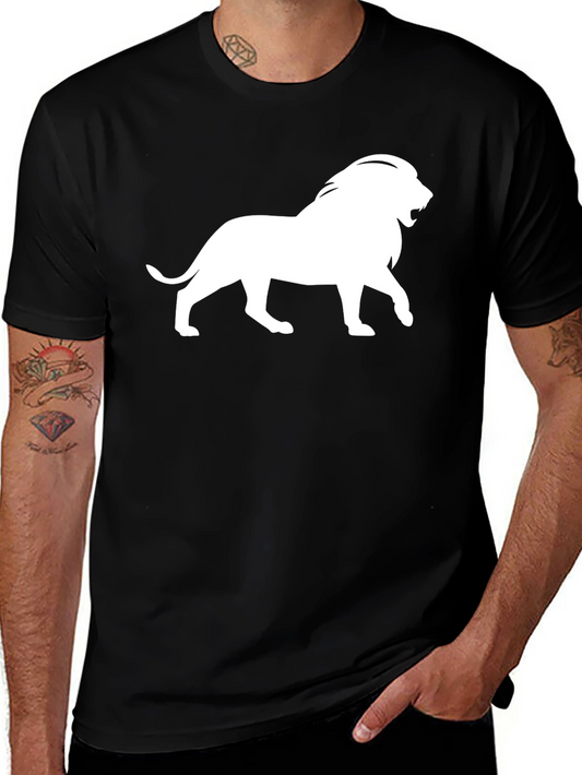 Lion Graphic Tee - Classic Black Cotton T-Shirt