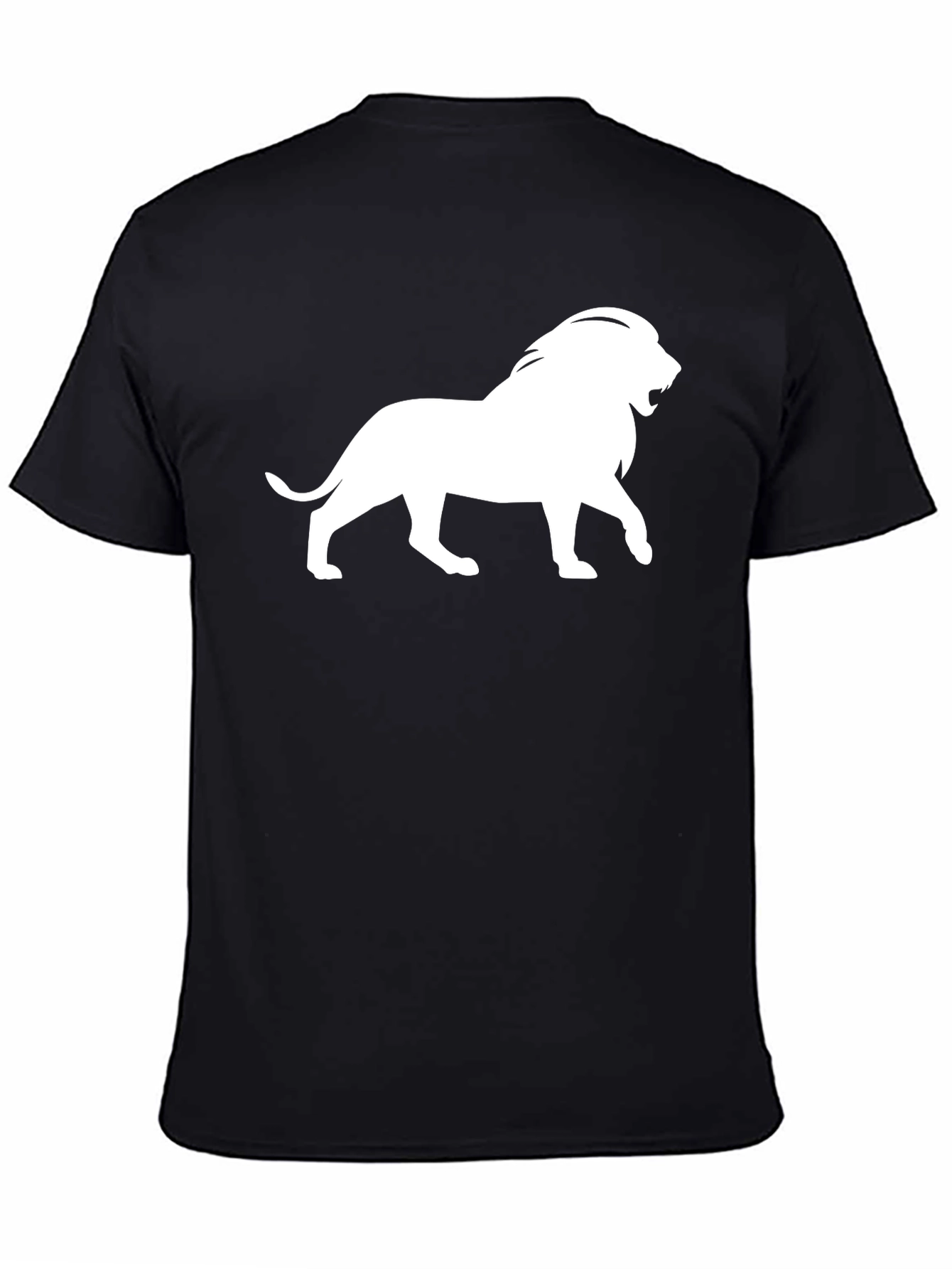 Lion Graphic Tee - Classic Black Cotton T-Shirt
