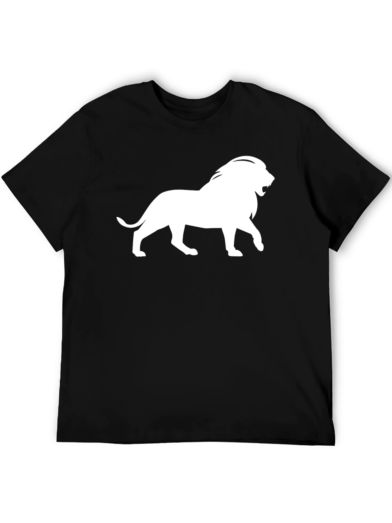 Lion Graphic Tee - Classic Black Cotton T-Shirt