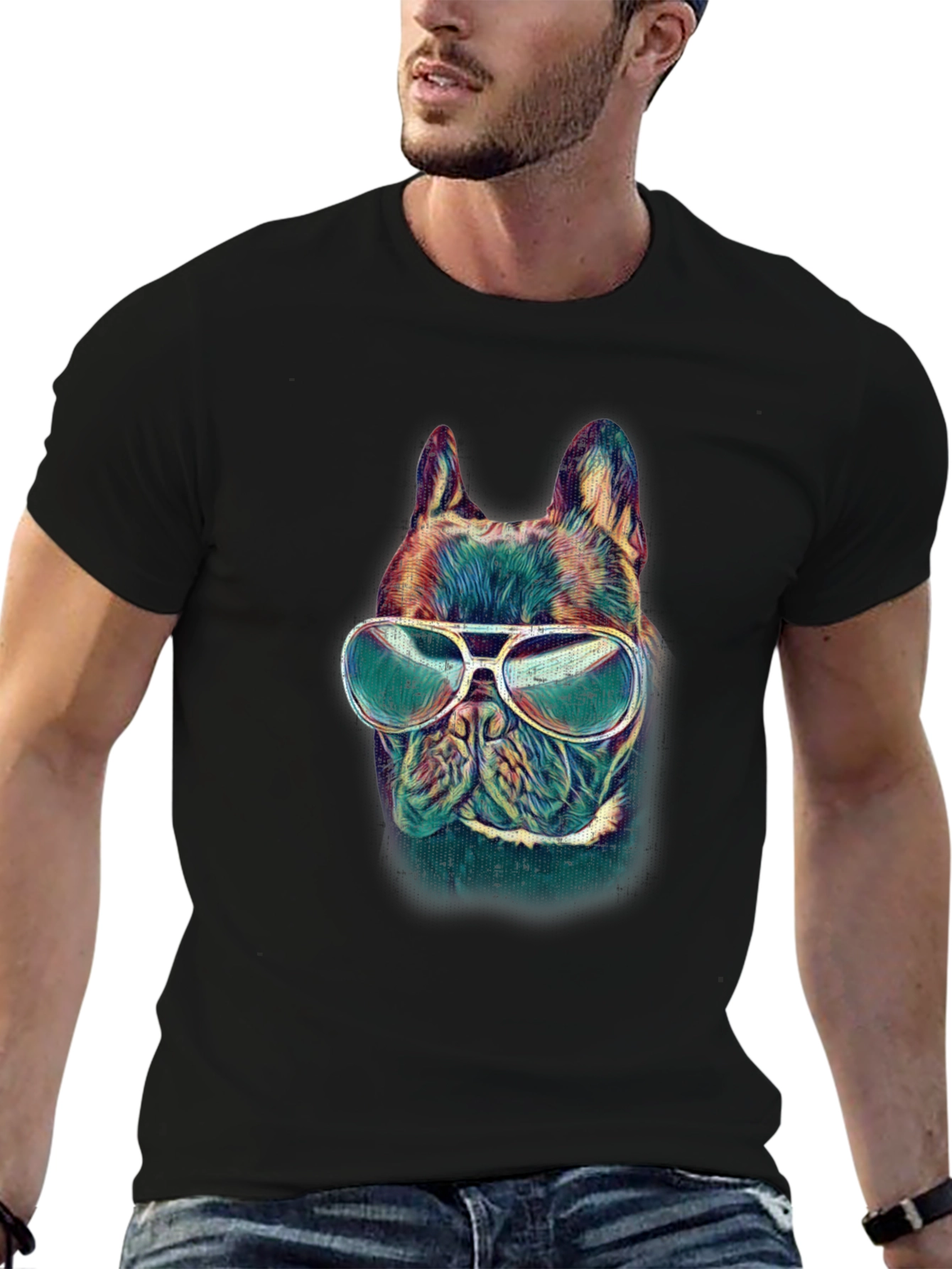 Cool Dog Graphic Tee - Black