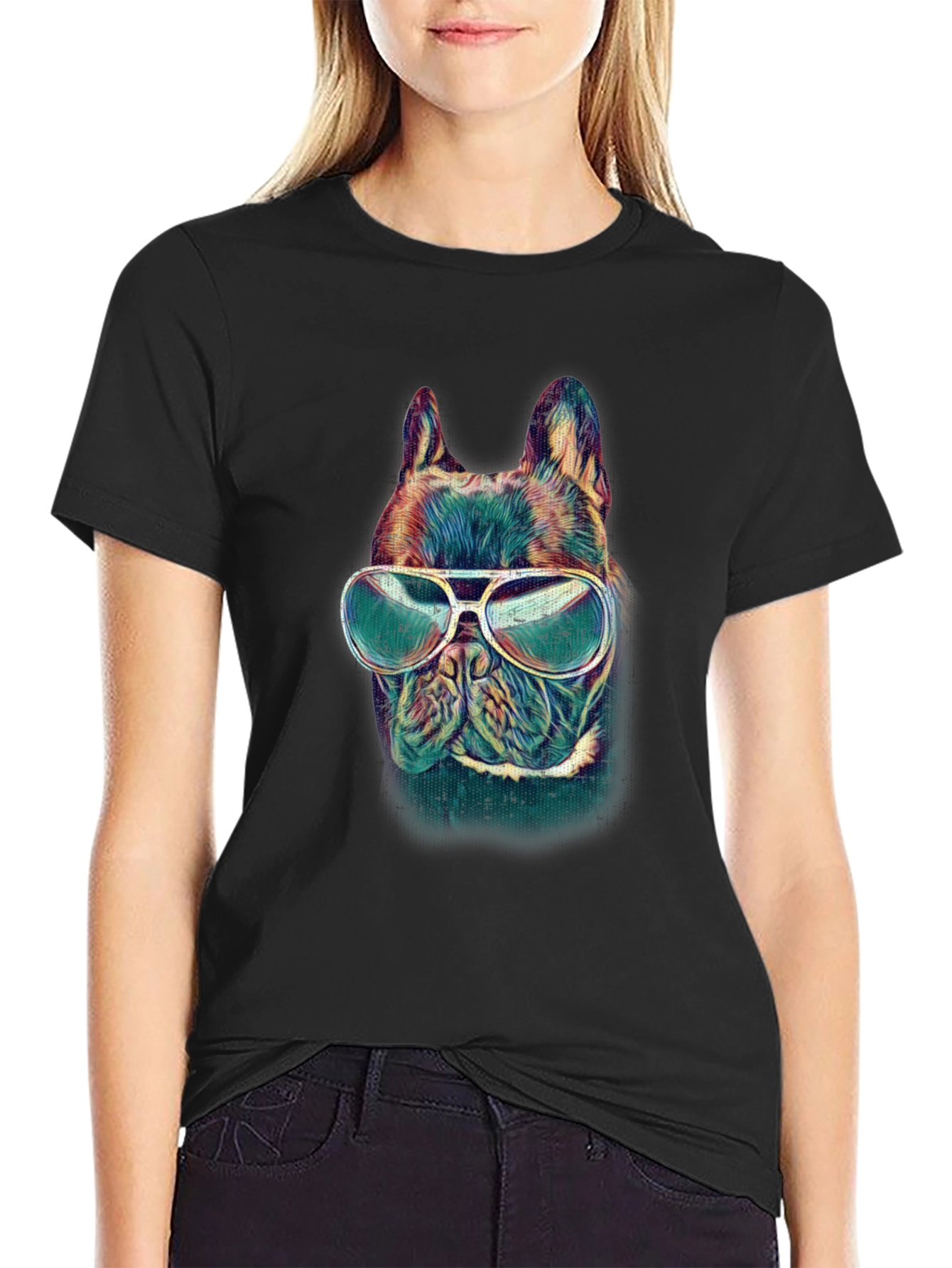 Cool Dog Graphic Tee - Black