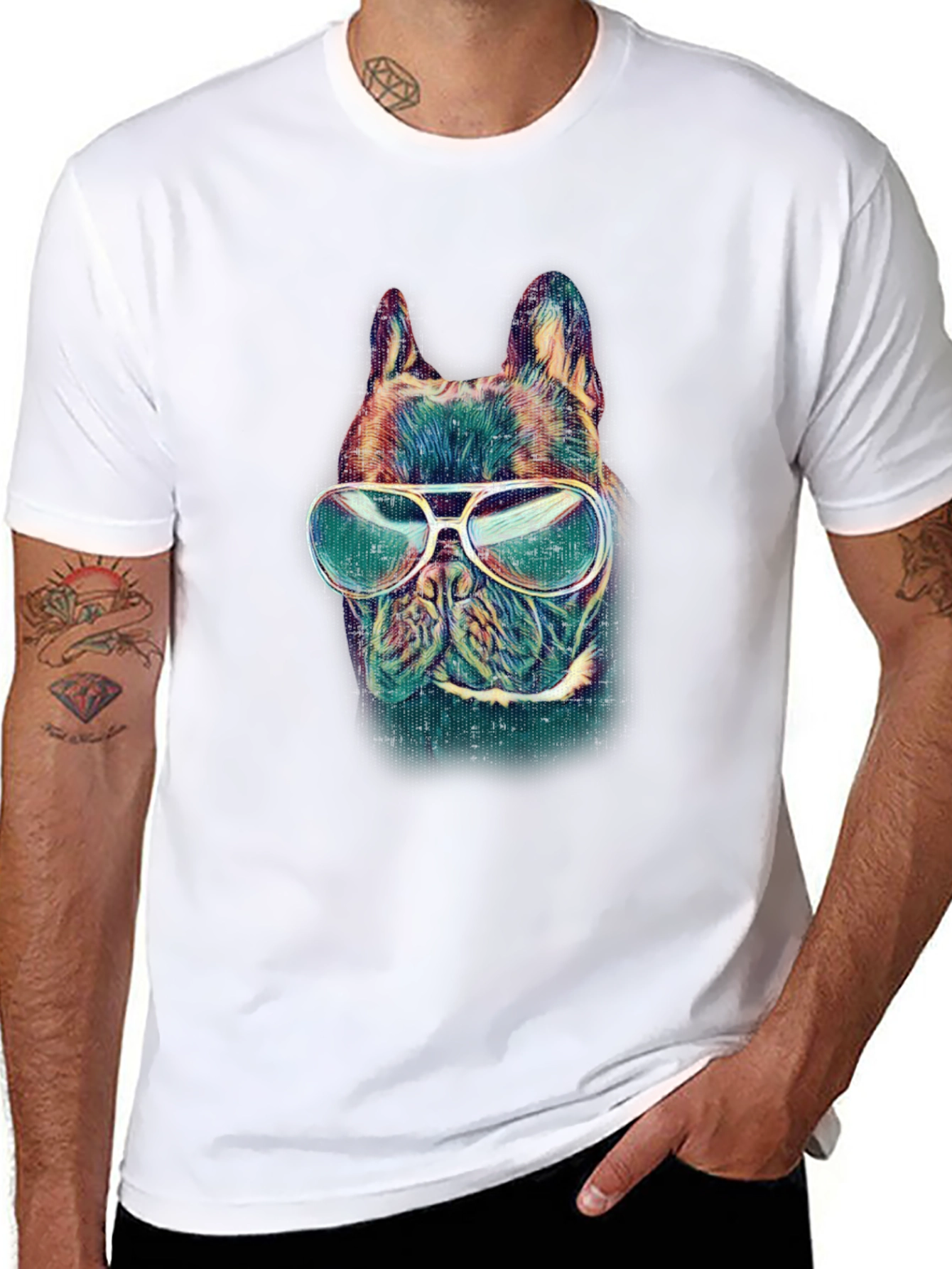 Cool Dog Graphic Tee - Black