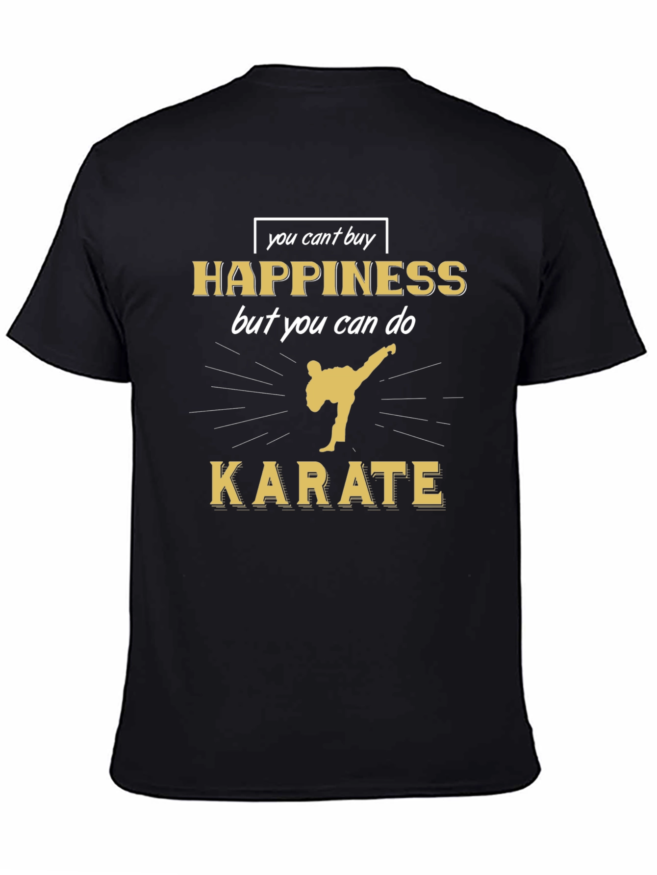 Karate Happiness Graphic Tee - Black Cotton T-Shirt