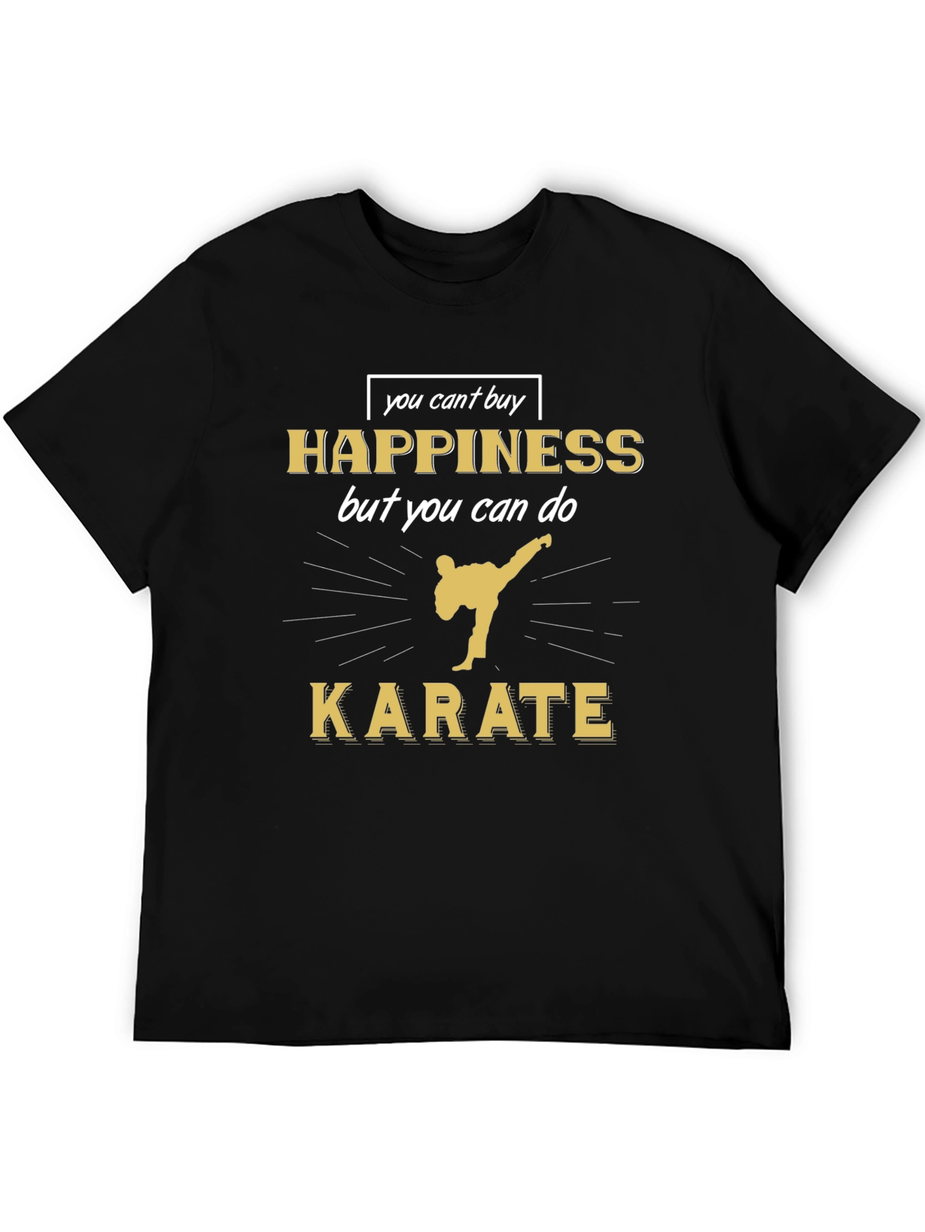 Karate Happiness Graphic Tee - Black Cotton T-Shirt