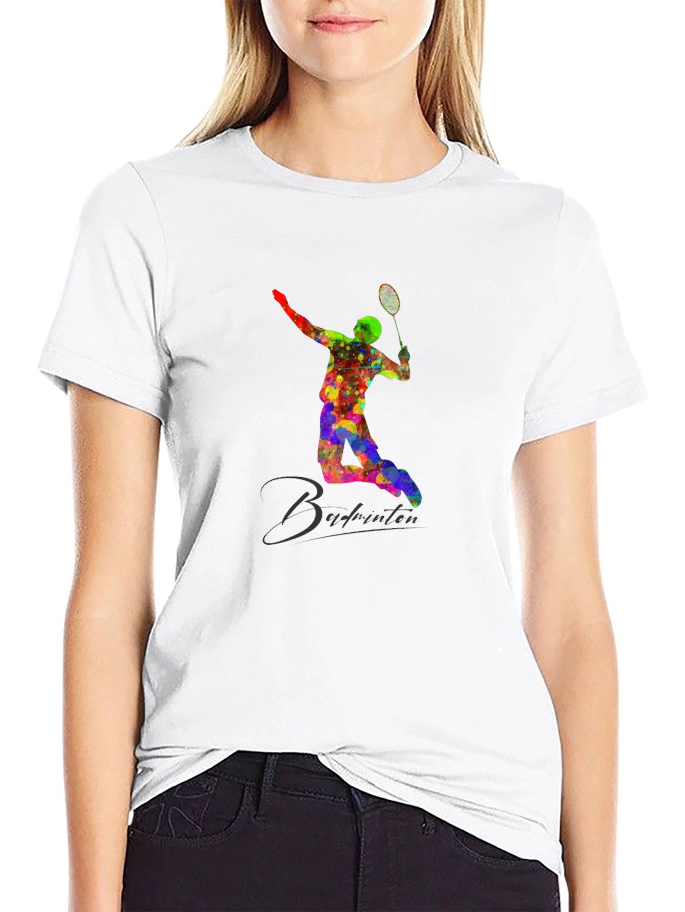 Badminton Player Graphic T-Shirt - Stylish Cotton Tee