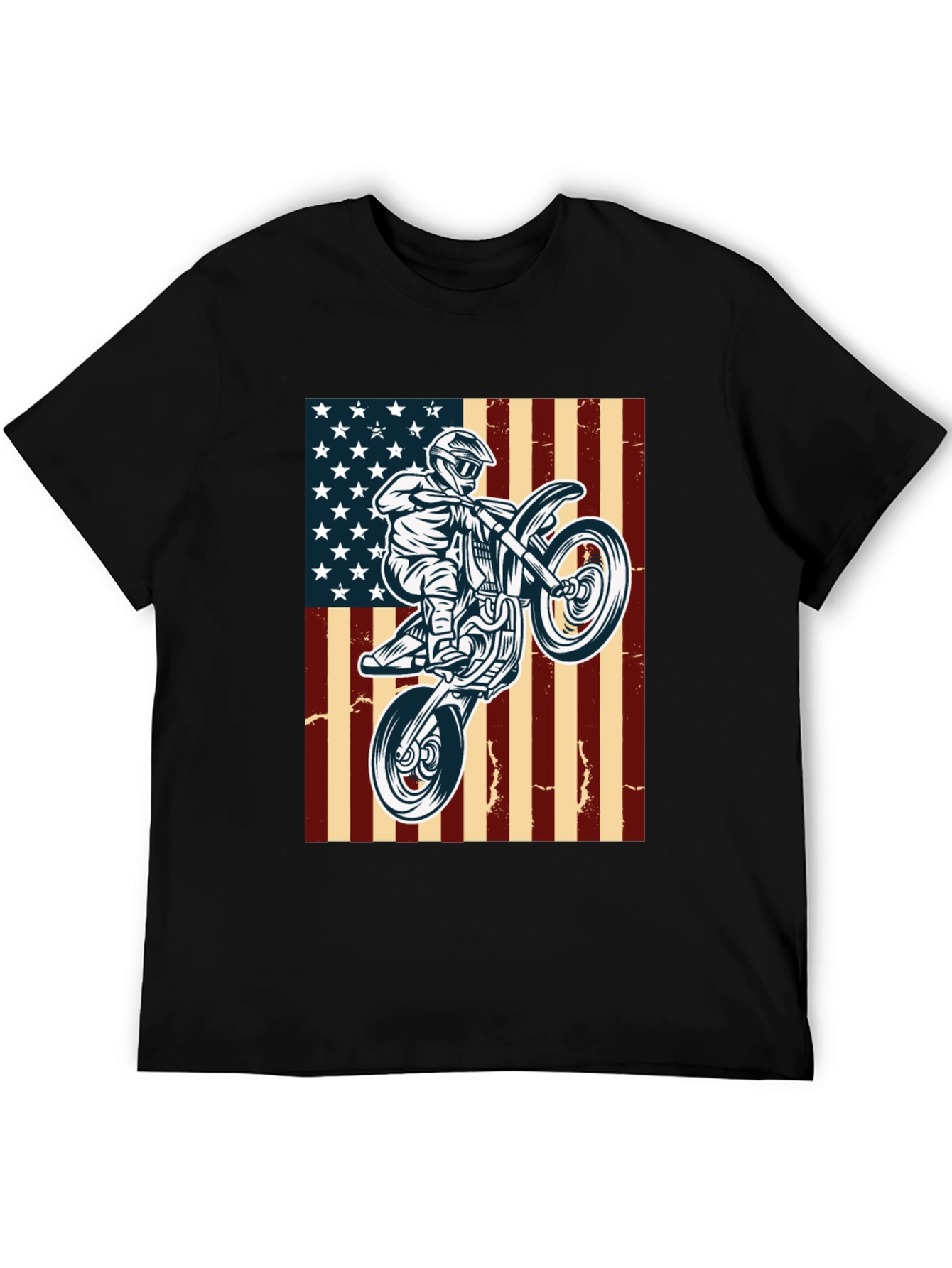 American Motocross T-Shirt Patriotic Dirt Bike Tee