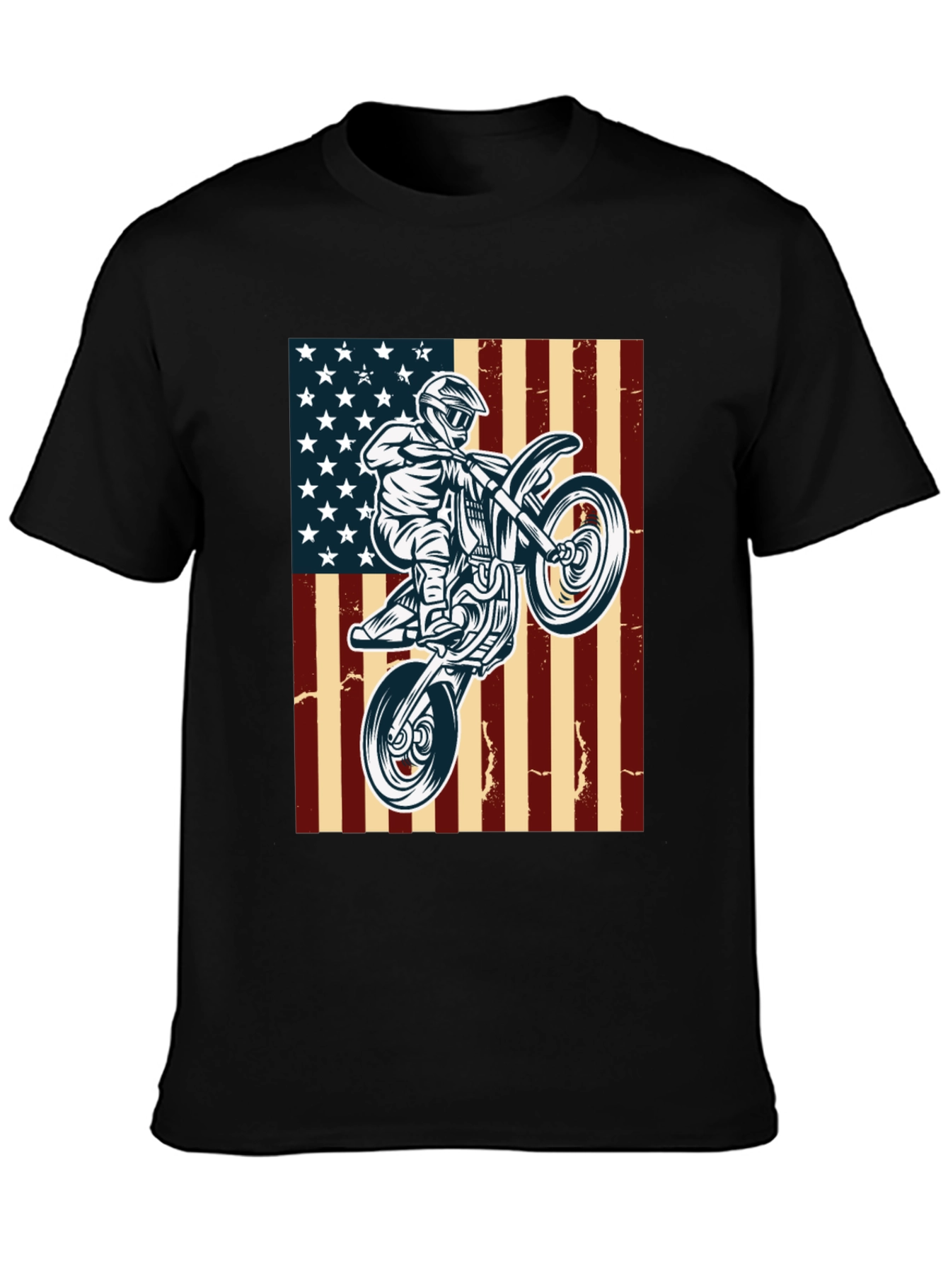 American Motocross T-Shirt Patriotic Dirt Bike Tee