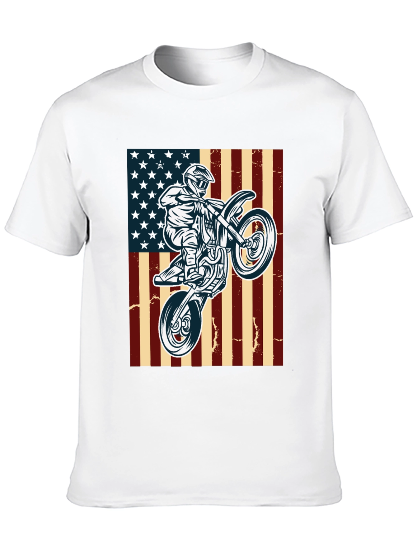 American Motocross T-Shirt Patriotic Dirt Bike Tee