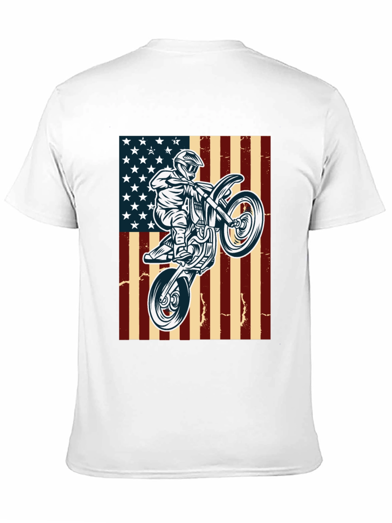 American Motocross T-Shirt Patriotic Dirt Bike Tee