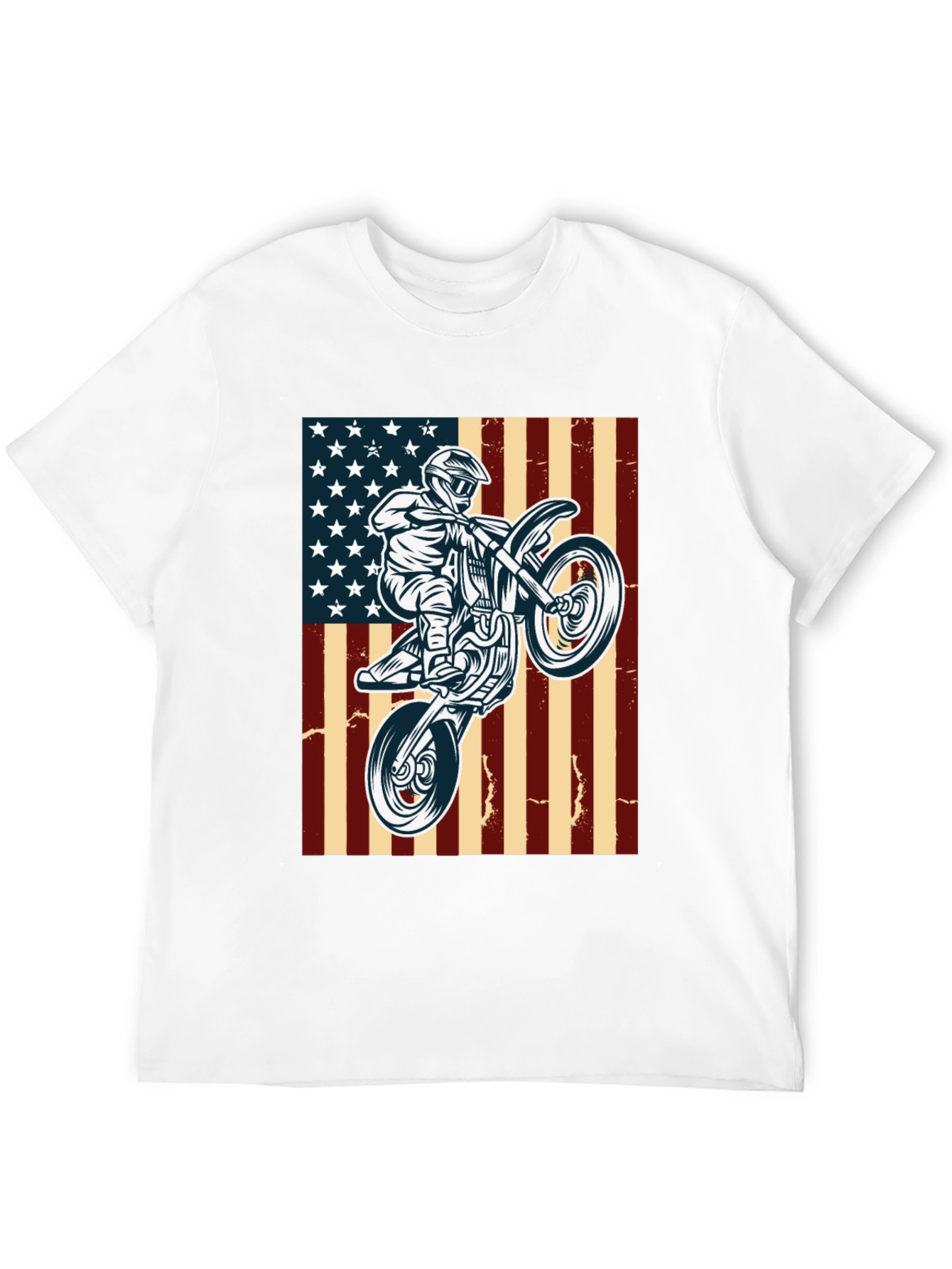 American Motocross T-Shirt Patriotic Dirt Bike Tee