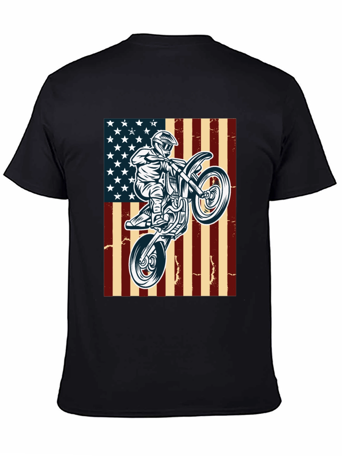 American Motocross T-Shirt Patriotic Dirt Bike Tee