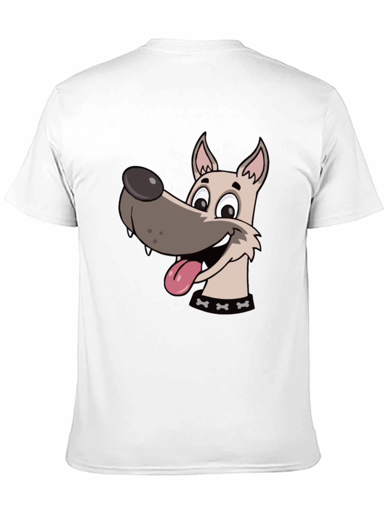 Cartoon Dog Graphic Tee - Black Cotton T-Shirt