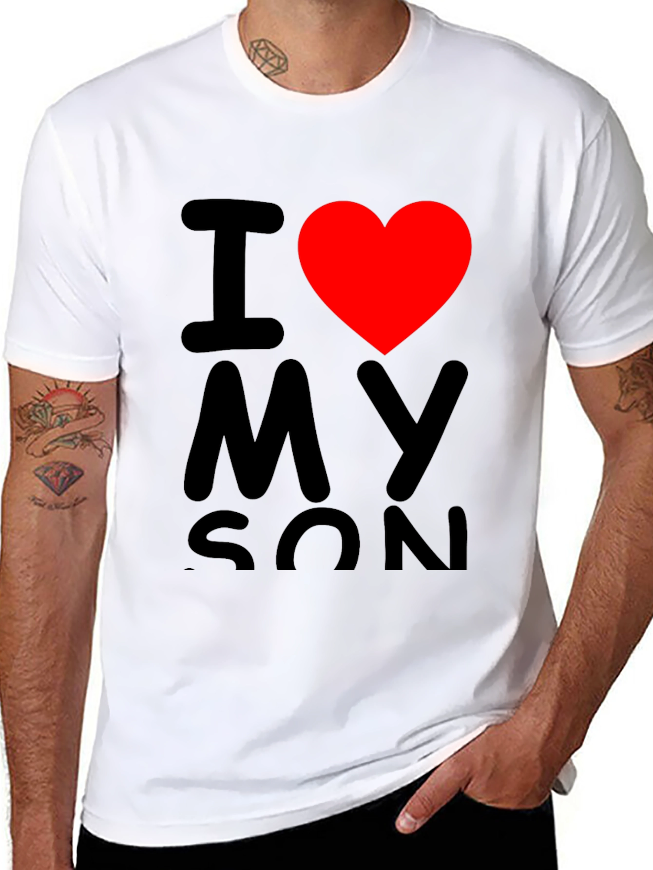 I Heart My Son Black T-Shirt