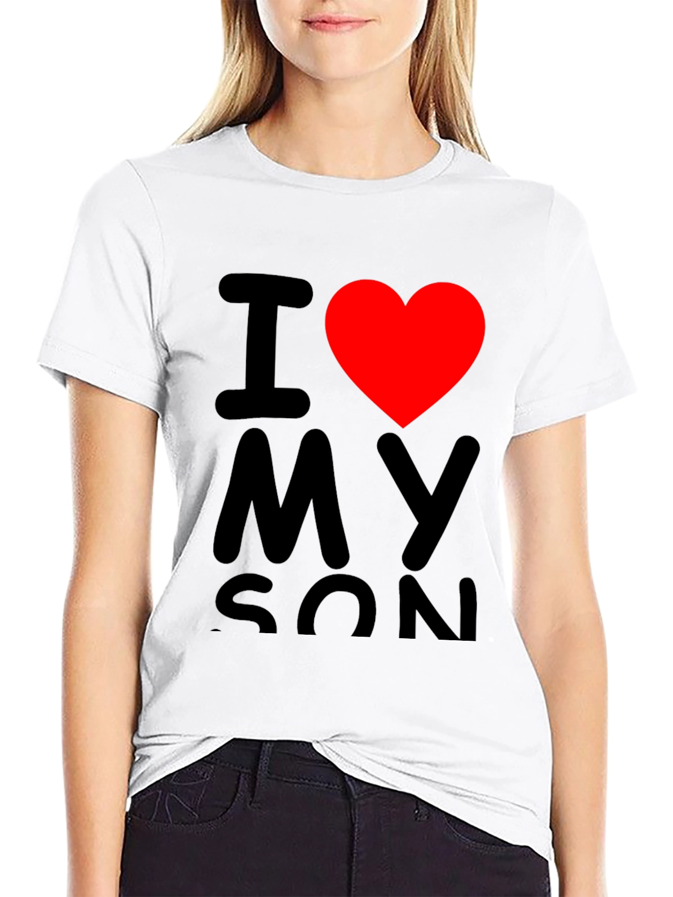 I Heart My Son Black T-Shirt