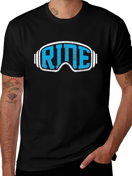 Ride Goggles Graphic Tee - Black Cotton