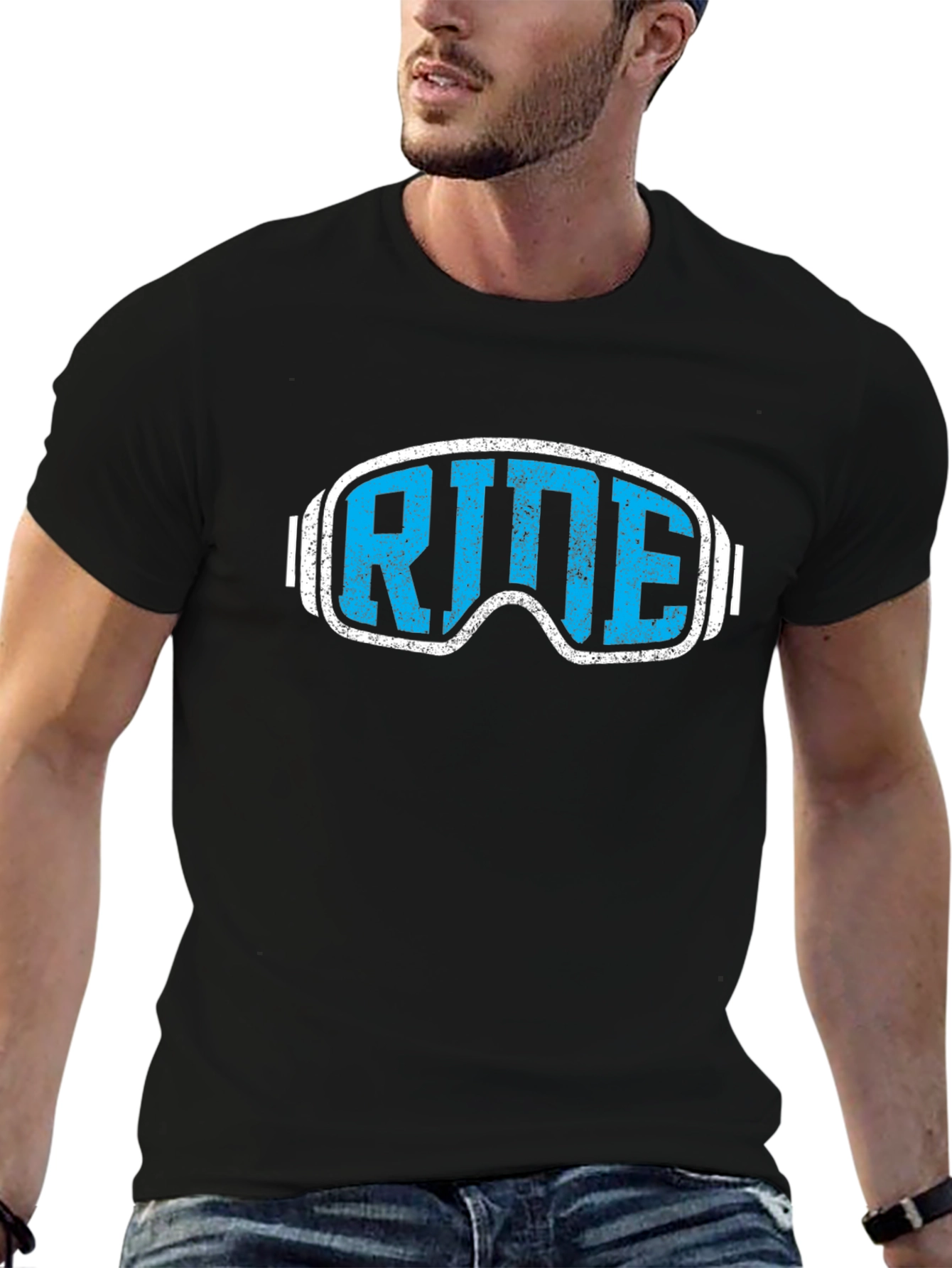Ride Goggles Graphic Tee - Black Cotton