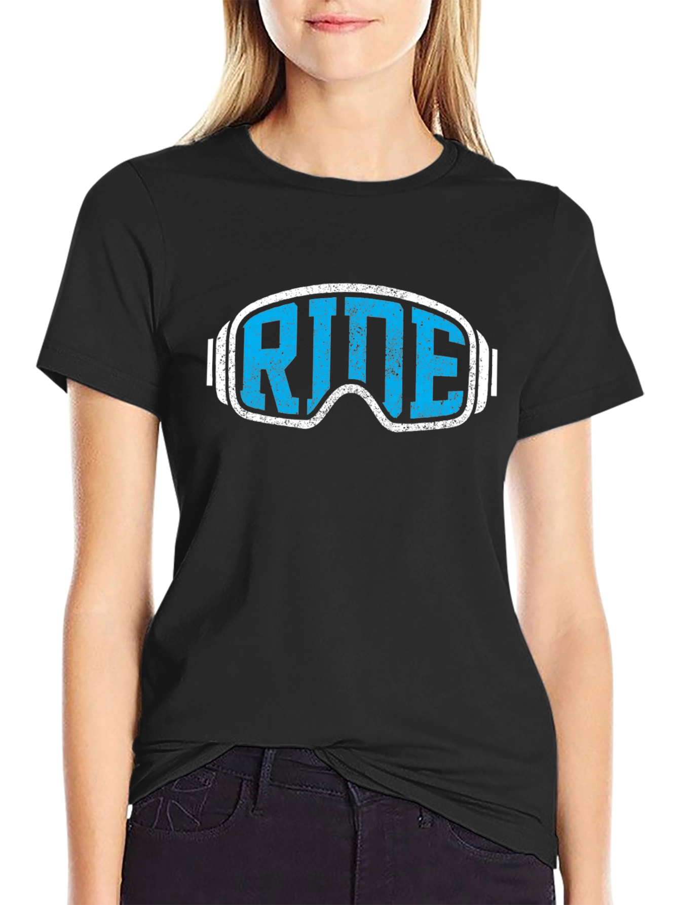 Ride Goggles Graphic Tee - Black Cotton