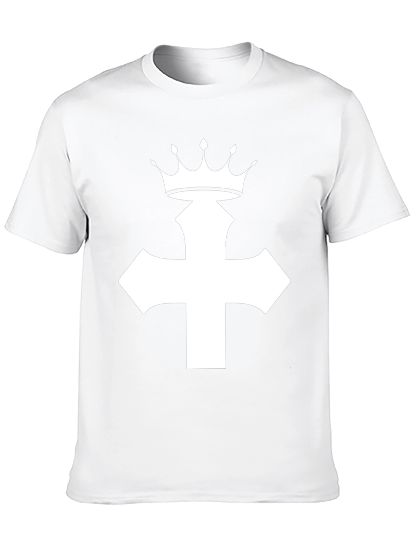 Crown Cross Graphic Tee - Black Cotton Blend T-Shirt