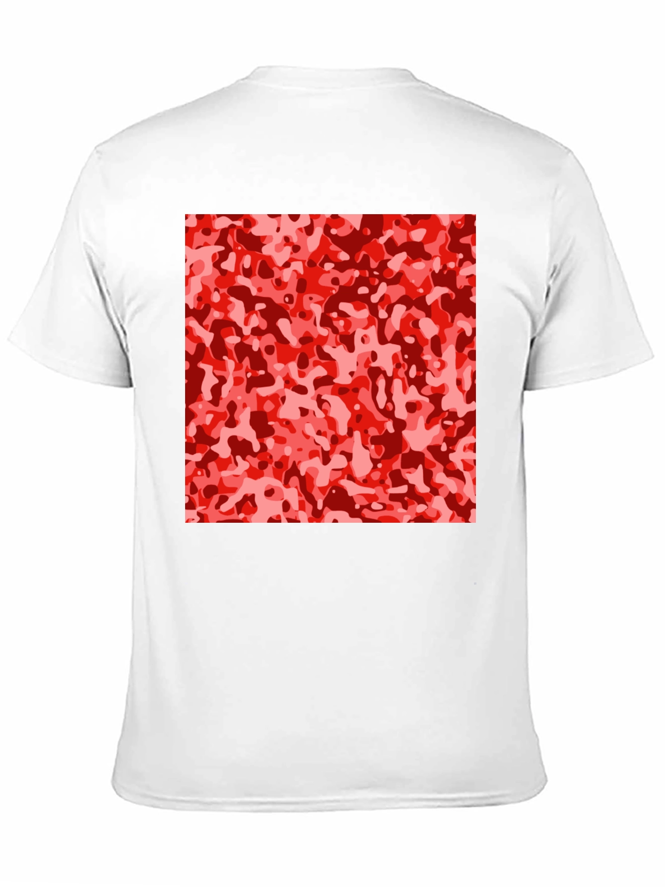 Red Camo Print Black T-Shirt