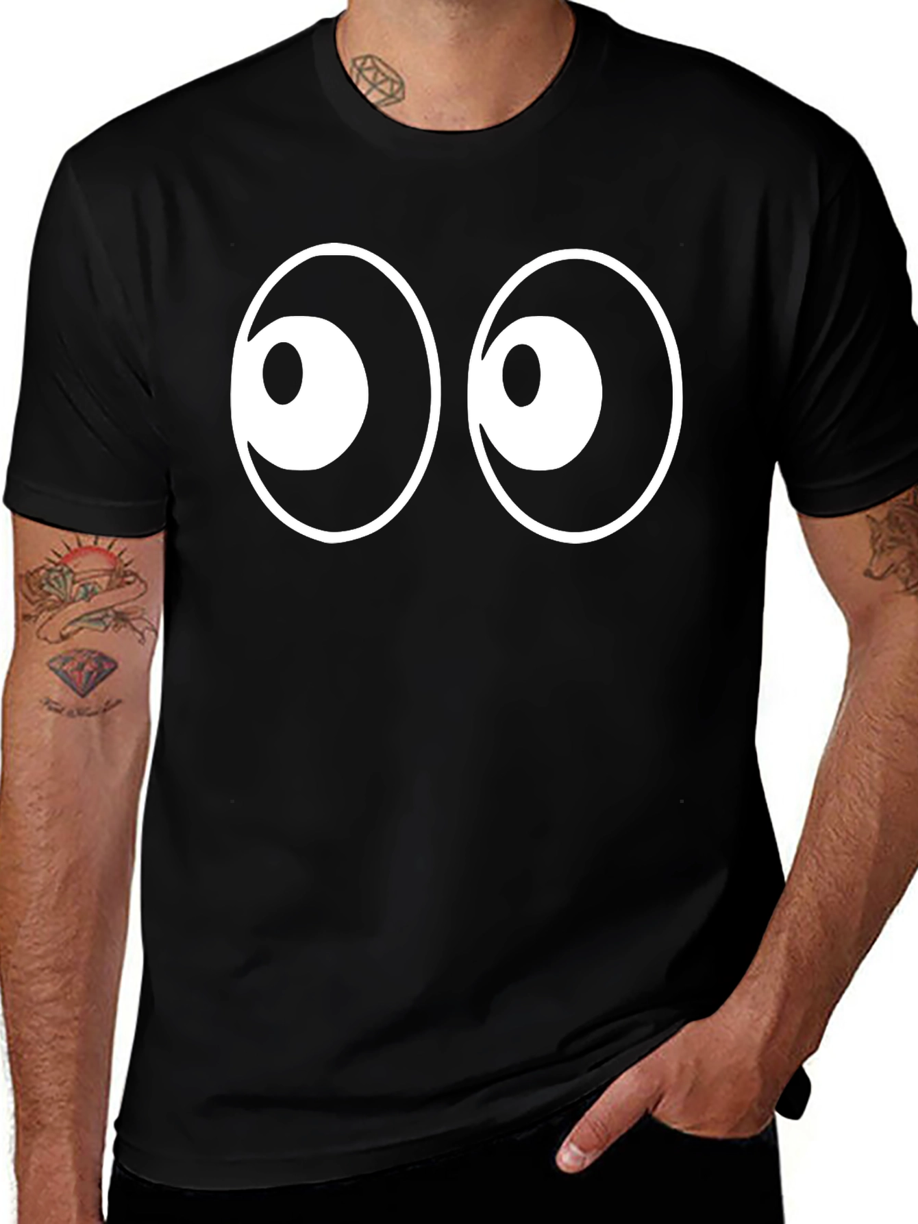 Funny Eyes T-Shirt - Black Cotton Tee